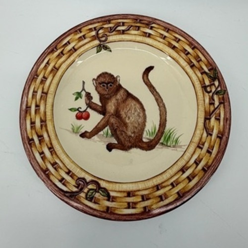 American Atelier at Home Monkey 5029‎ Porcelain Salad Plate 8" Basketweave Rim